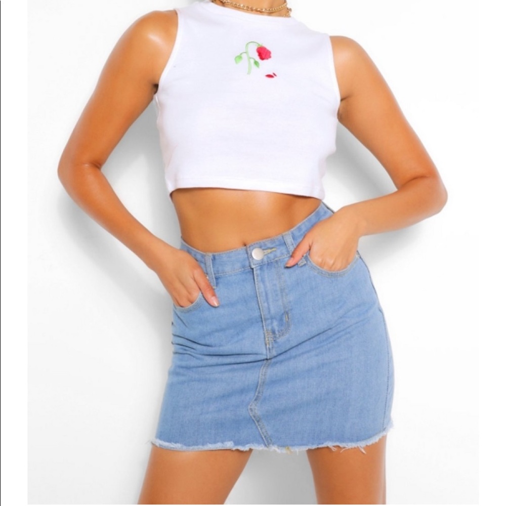 Boohoo denim mini skirt